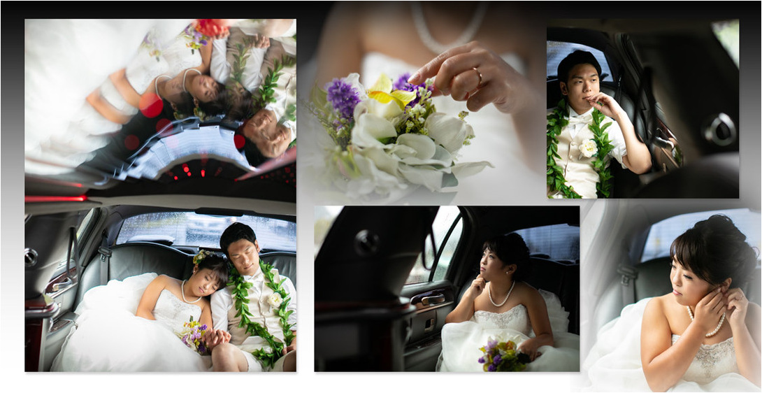 ご家族も一緒に撮影に参加され、ハワイを満喫されたようです。4頁目：結婚式アルバム