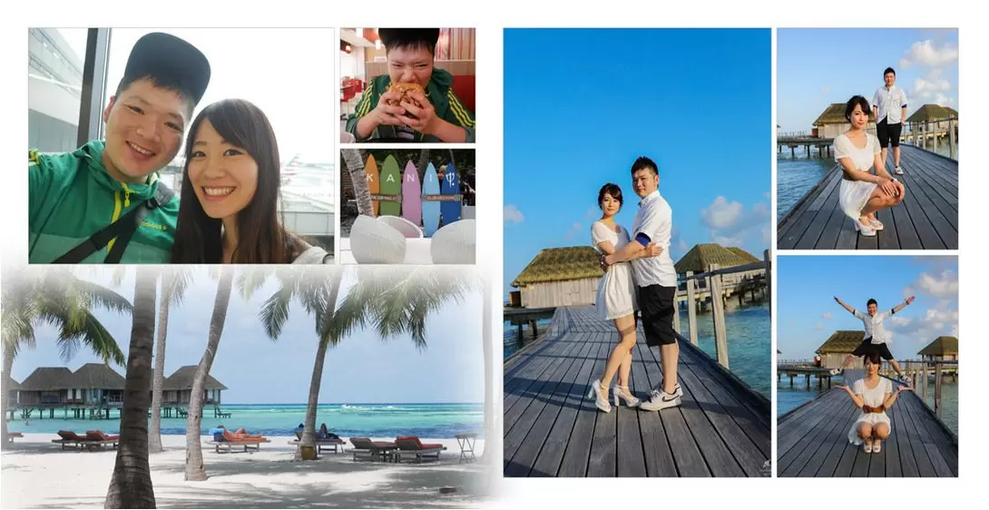 前撮り 新婚旅行 モルディブ 結婚式アルバム作成 アルバムカフェ