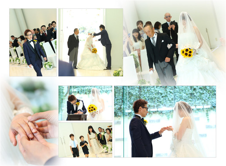 場所は福岡県のぶどうの樹です。2頁目：結婚式アルバム