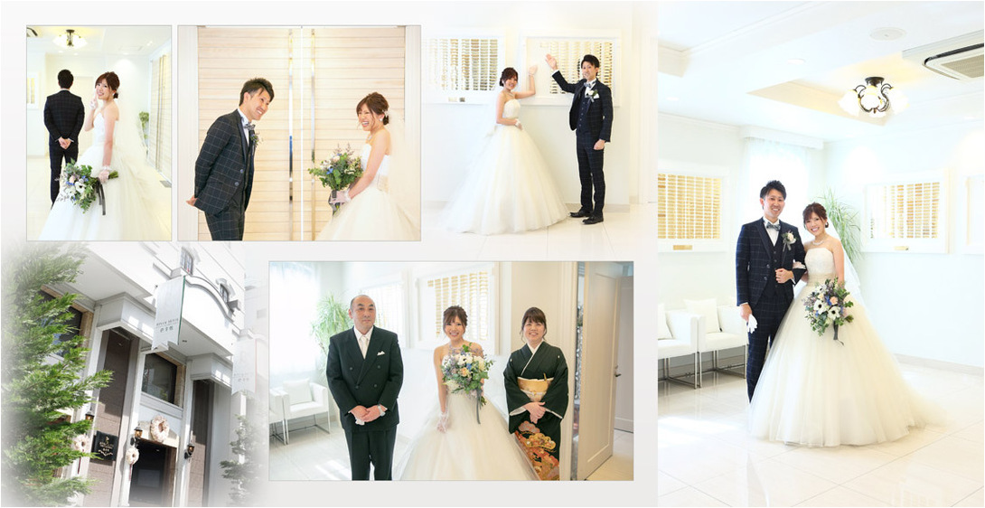 会場内だけではなく、京都の街中でも撮影されました。3頁目：結婚式アルバム