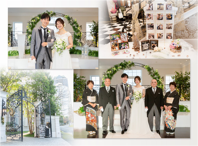 
赤坂アプローズスクエア迎賓館にて、ご親族のみで行われた結婚式。2頁目：結婚式アルバム