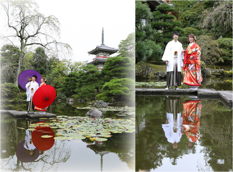 場所は仙台市に位置する輪王寺。3頁目：結婚式アルバム