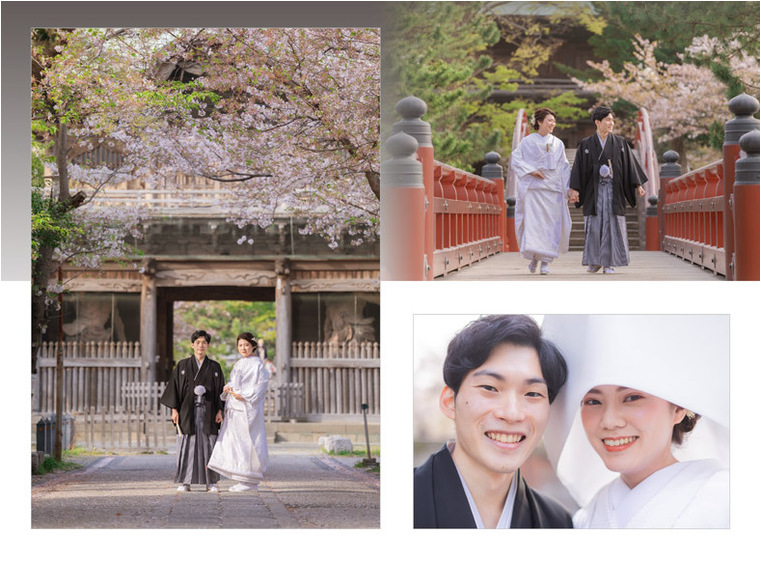 色打掛での撮影はスタジオゼロ横浜店。3頁目：結婚式アルバム
