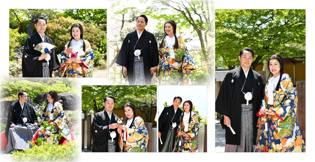 挙式は福岡県の筥崎宮。4頁目：結婚式アルバム