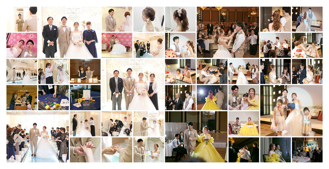 39〜40ページ：一日の写真をたくさん詰め込んだシャッフルページ