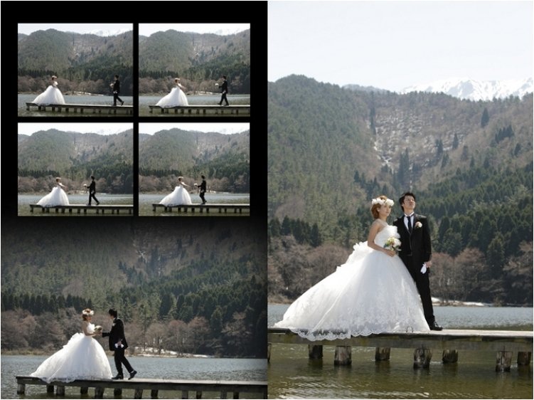 「大山」の山麓にそびえる、雄大な景色が広がる大自然の中でのロケーション撮影は日本ではないような風景が広がります。3頁目：結婚式アルバム