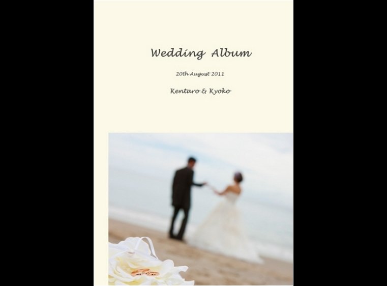 結婚式の写真を前半に、後半は前撮り写真のページにとのご要望でした。1頁目：結婚式アルバム