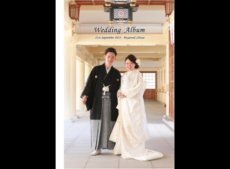 愛知懸護国神社での神前式、披露宴はＴＨＥ　ＫＡＷＡＢＵＮ　ＮＡＧＯＹＡで行われました。1頁目：結婚式アルバム