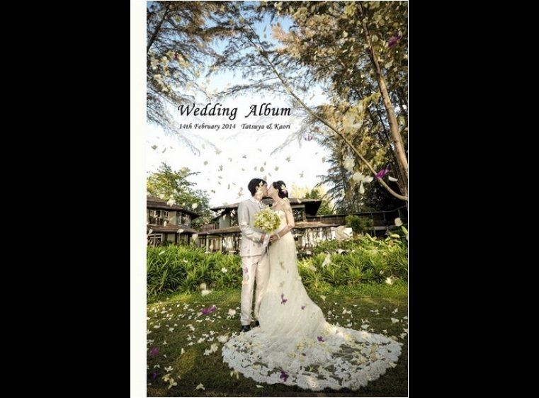 タイのリッツカールトンリザーブプーレイベイでの挙式・パーティー・ロケーション撮影・新婚旅行をまとめました。1頁目：結婚式アルバム