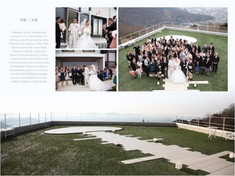 またシャッフルページには新婚旅行の写真を凝縮。7頁目：結婚式アルバム