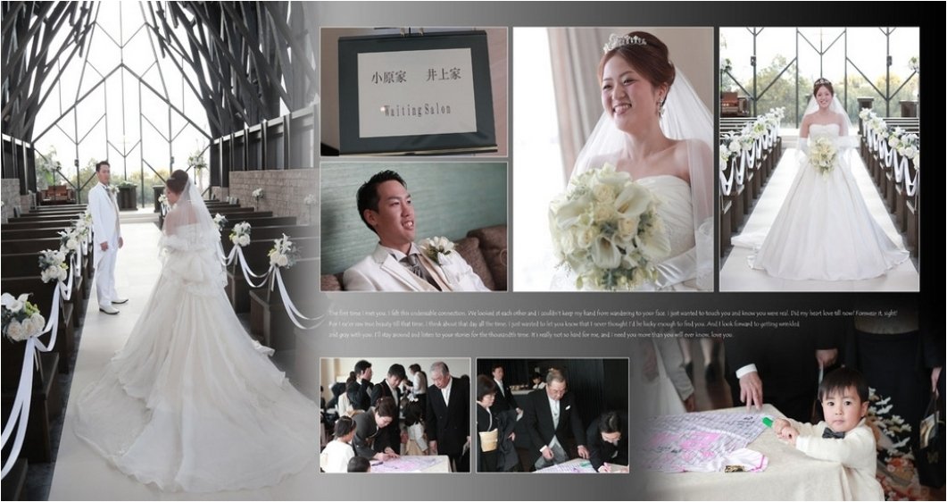 
こちらの結婚式場はラヴィマーナ神戸。2頁目：結婚式アルバム