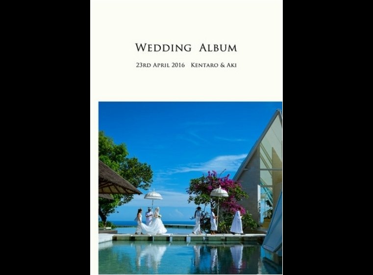 バリ島のティルタ・ウルワツにて挙式されました。1頁目：結婚式アルバム