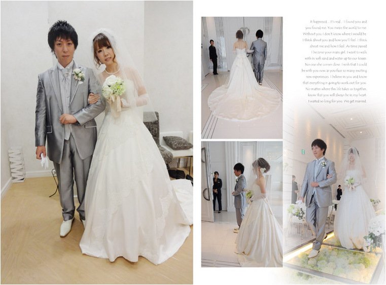 
挙式はルクリアモーレ福岡です。5頁目：結婚式アルバム
